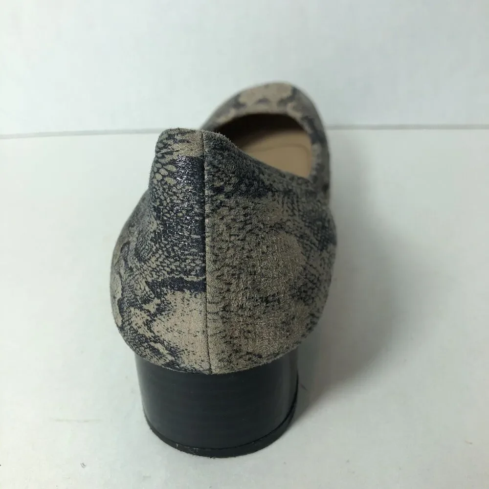 Naturalizer Shoes Block Heel Women Size 9.5 Adeline Snake Print Pumps Leather B4